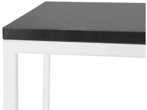 Masa inalta bar Arun 60x60x106 cm, blat negru, picioare albe, design industrial, BT00420BLWH - Kokoon [4]