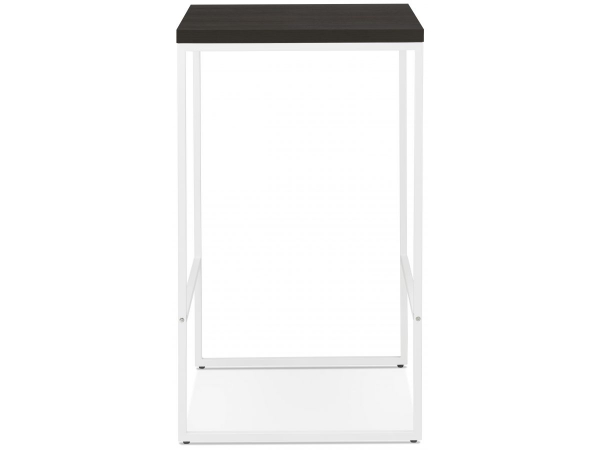 Masa inalta bar patrata Arun 60x60x106 cm, design industrial, lemn masiv termorezistent , picioare otel albe, BT00400WEWH - Kokoon [3]