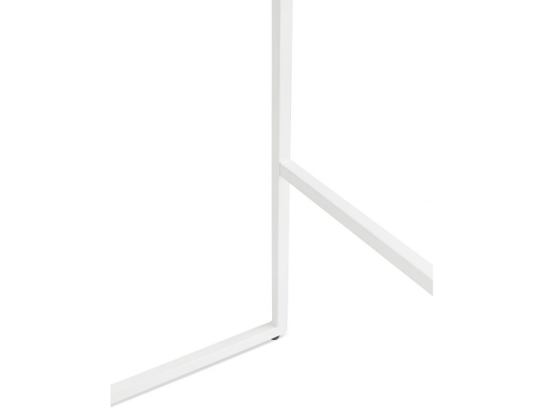 Masa inalta bar patrata Arun 60x60x106 cm, design industrial, lemn masiv termorezistent , picioare otel albe, BT00400WEWH - Kokoon [9]