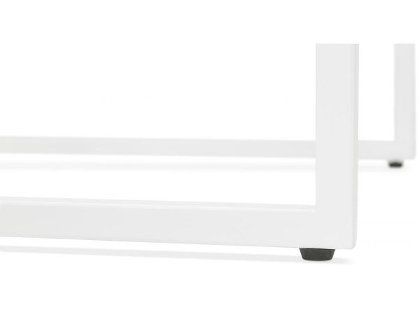 Masa inalta bar patrata Arun 60x60x106 cm, design industrial, lemn masiv termorezistent , picioare otel albe, BT00400WEWH - Kokoon [6]