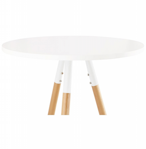 Masa inalta de design bar LARRY 60 cm MDF alb / picioare fag [4]