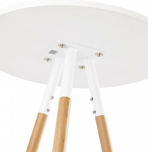 Masa inalta de design bar LARRY 60 cm MDF alb / picioare fag [6]
