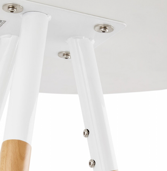 Masa inalta de design bar LARRY 60 cm MDF alb / picioare fag [8]