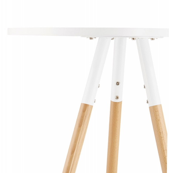 Masa inalta de design bar LARRY 60 cm MDF alb / picioare fag [5]