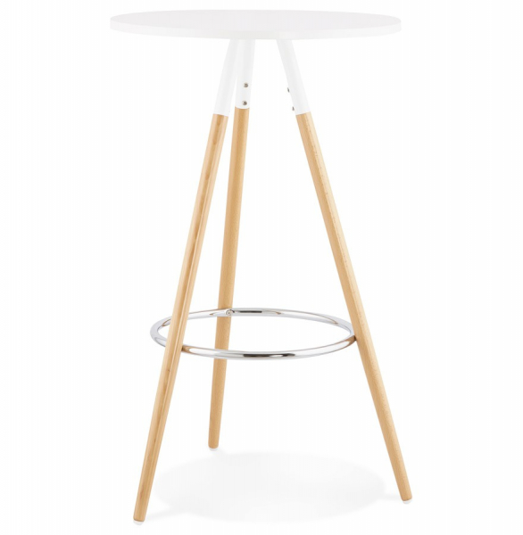 Masa inalta de design bar LARRY 60 cm MDF alb / picioare fag [3]