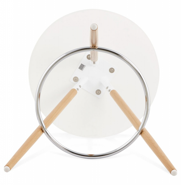 Masa inalta de design bar LARRY 60 cm MDF alb / picioare fag [12]