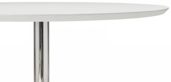 Masa inalta bar rotunda alba Otso 90 cm MDF alb, picior central otel crom, BT00190WH - Kokoon [4]