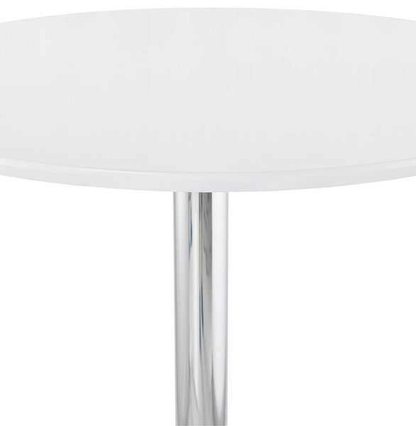 Masa inalta bar rotunda alba Otso 90 cm MDF alb, picior central otel crom, BT00190WH - Kokoon [3]