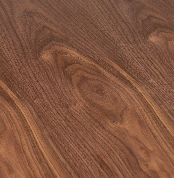Masa inalta bar MDF nuc Otso 90 cm rotunda, picior central otel crom, BT00200WA - Kokoon [4]