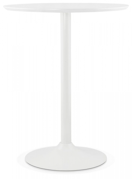Masa inalta bar MDF alb Seppo 90 cm, picior central alb otel, BT00120WH - Kokoon [2]