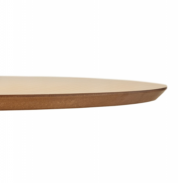 Masa inalta bar Seppo 90 cm rotunda, MDF lemn natur, picior central alb otel, BT00130NA - Kokoon [2]