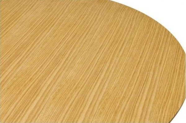 Masa inalta bar Seppo 90 cm rotunda, MDF lemn natur, picior central alb otel, BT00130NA - Kokoon [3]