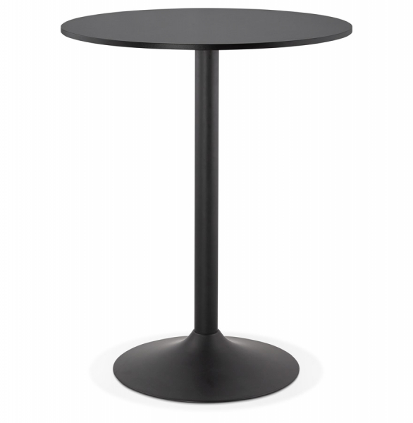 Masa inalta bar rotunda neagra Tove 90 cm, picior central negru otel, BT00140BL - Kokoon [2]