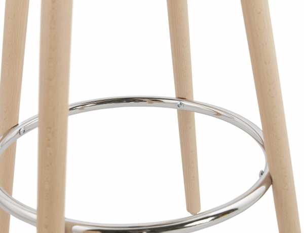Masa inalta rotunda bar Amos 60x60x110 cm, MDF alb, design scandinav, picioare lemn natur, BT00320WHNA - Kokoon [8]