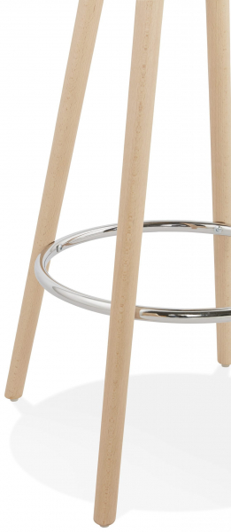 Masa inalta rotunda bar Amos 60x60x110 cm, MDF alb, design scandinav, picioare lemn natur, BT00320WHNA - Kokoon [9]