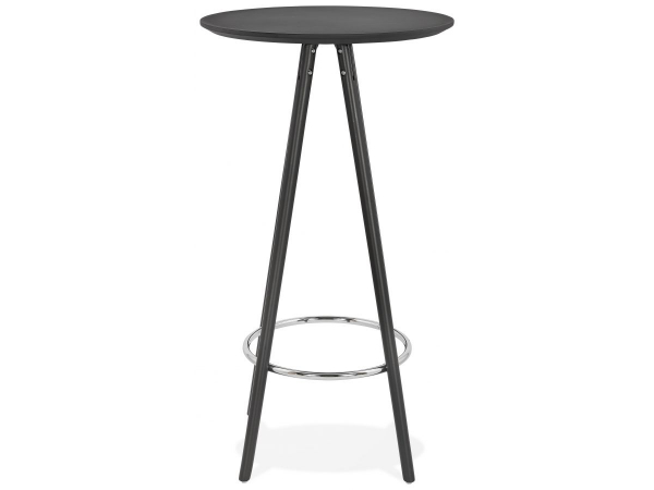 Cauti Masa Inalta Rotunda Bar Amos 60x60x110 Cm MDF Negru Design Scandinav Picioare Negre