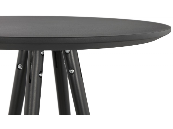 Masa inalta rotunda bar Amos 60x60x110 cm, MDF negru, design scandinav, picioare negre, BT00340BLBL - Kokoon [4]
