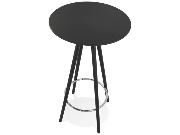 Masa inalta rotunda bar Amos 60x60x110 cm, MDF negru, design scandinav, picioare negre, BT00340BLBL - Kokoon [2]
