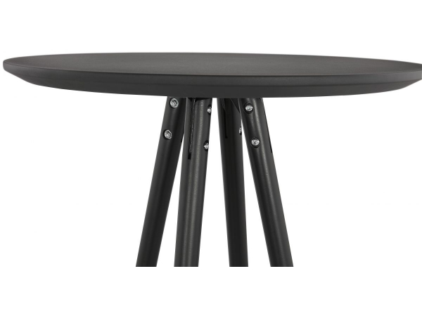 Masa inalta rotunda bar Amos 60x60x110 cm, MDF negru, design scandinav, picioare negre, BT00340BLBL - Kokoon [5]