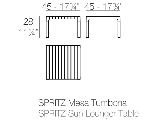 Masa joasa de sezlong exterior Spritz 45x45x28 cm, polipropilena, diverse culori, 56028 W - Vondom [5]