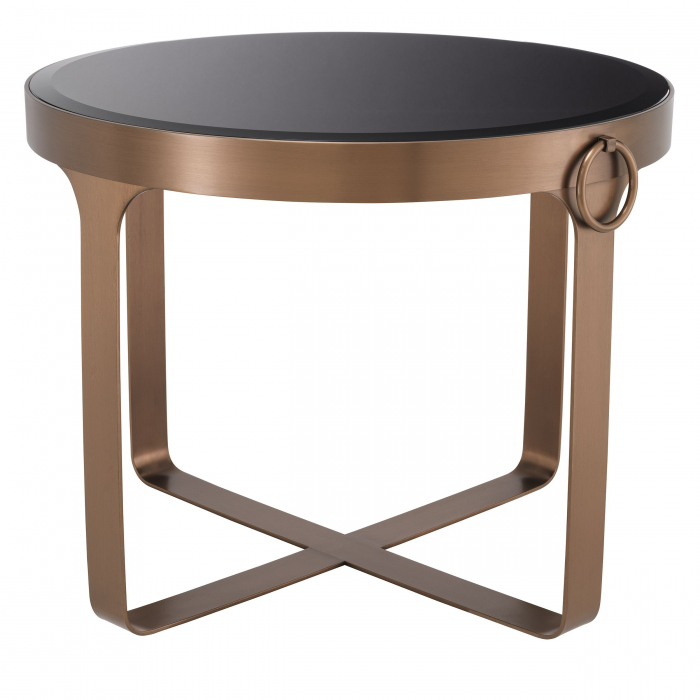 Masa laterala Clooney Ø60 cm cu design lux, cupru/sticla securizata | Eichholtz - 115832 [2]