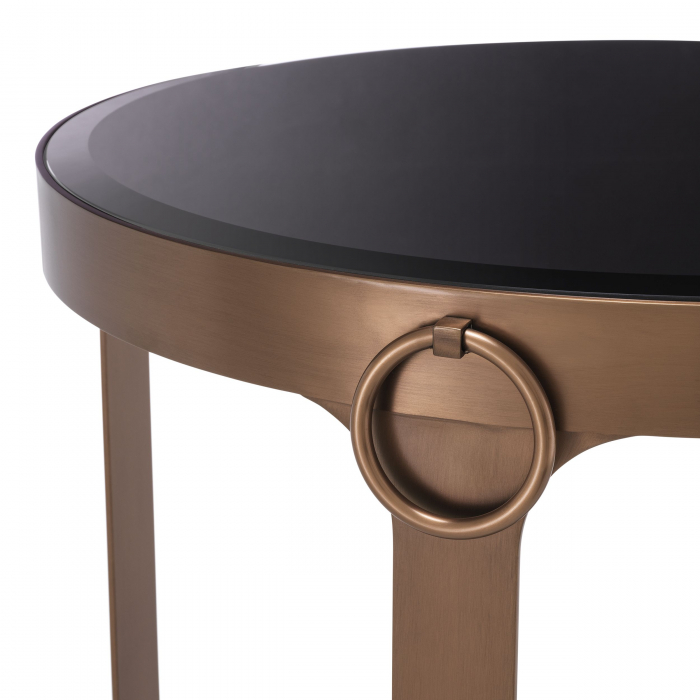 Masa laterala Clooney Ø60 cm cu design lux, cupru/sticla securizata | Eichholtz - 115832 [3]