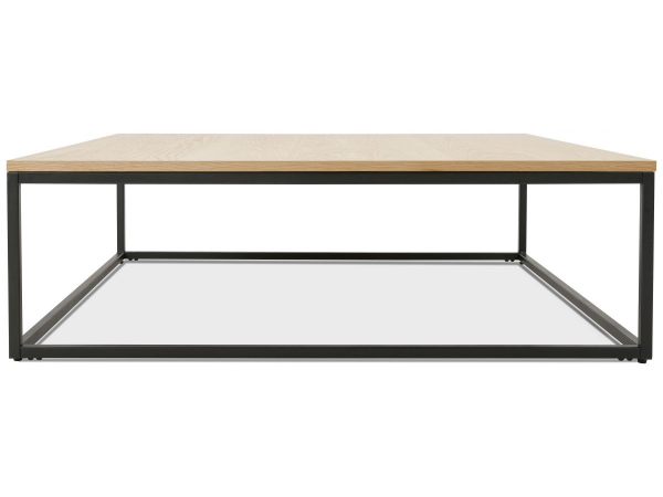 Masuta living Burgess 110x110 cm, design industrial, blat lemn masiv, CT00920NABL - Kokoon [2]