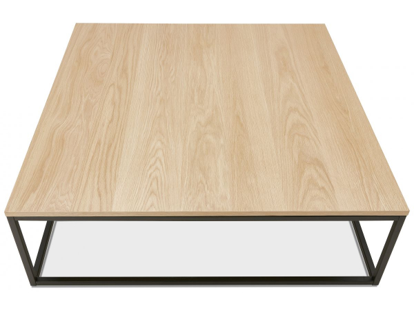 Masuta living Burgess 110x110 cm, design industrial, blat lemn masiv, CT00920NABL - Kokoon [4]