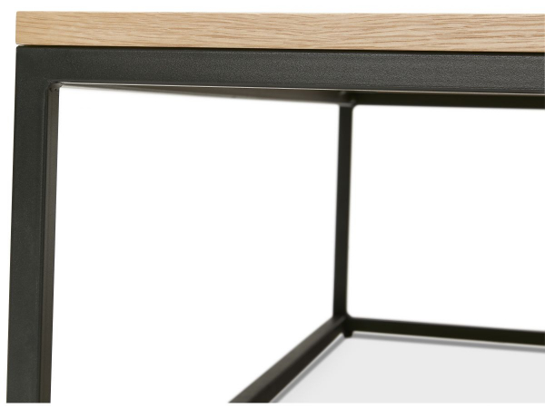 Masuta living Burgess 110x110 cm, design industrial, blat lemn masiv, CT00920NABL - Kokoon [5]