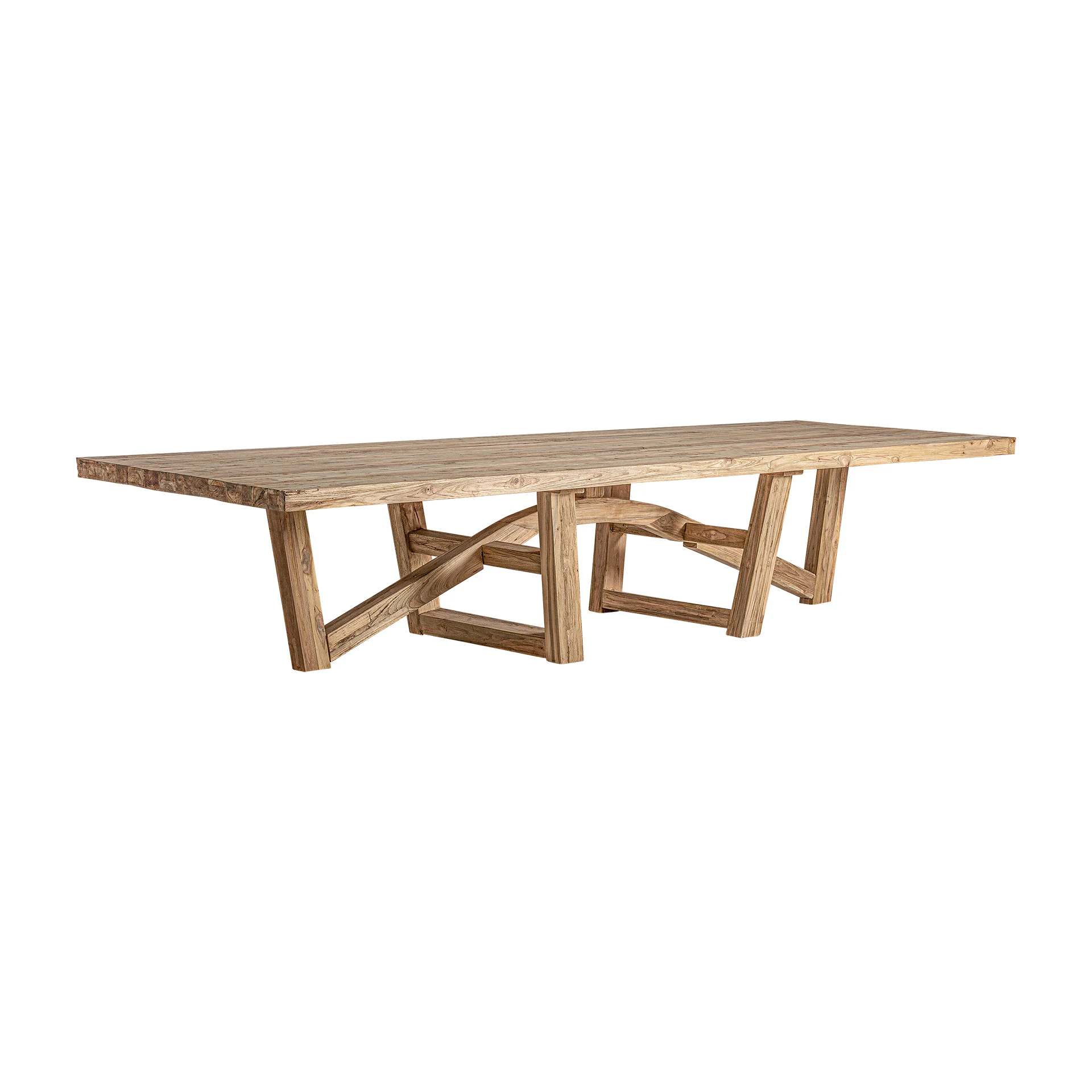 Masa Living din Lemn de Cale Ferata, Maro, 400x131x79 cm, Stil Colonial - VicalHome 32955 [7]