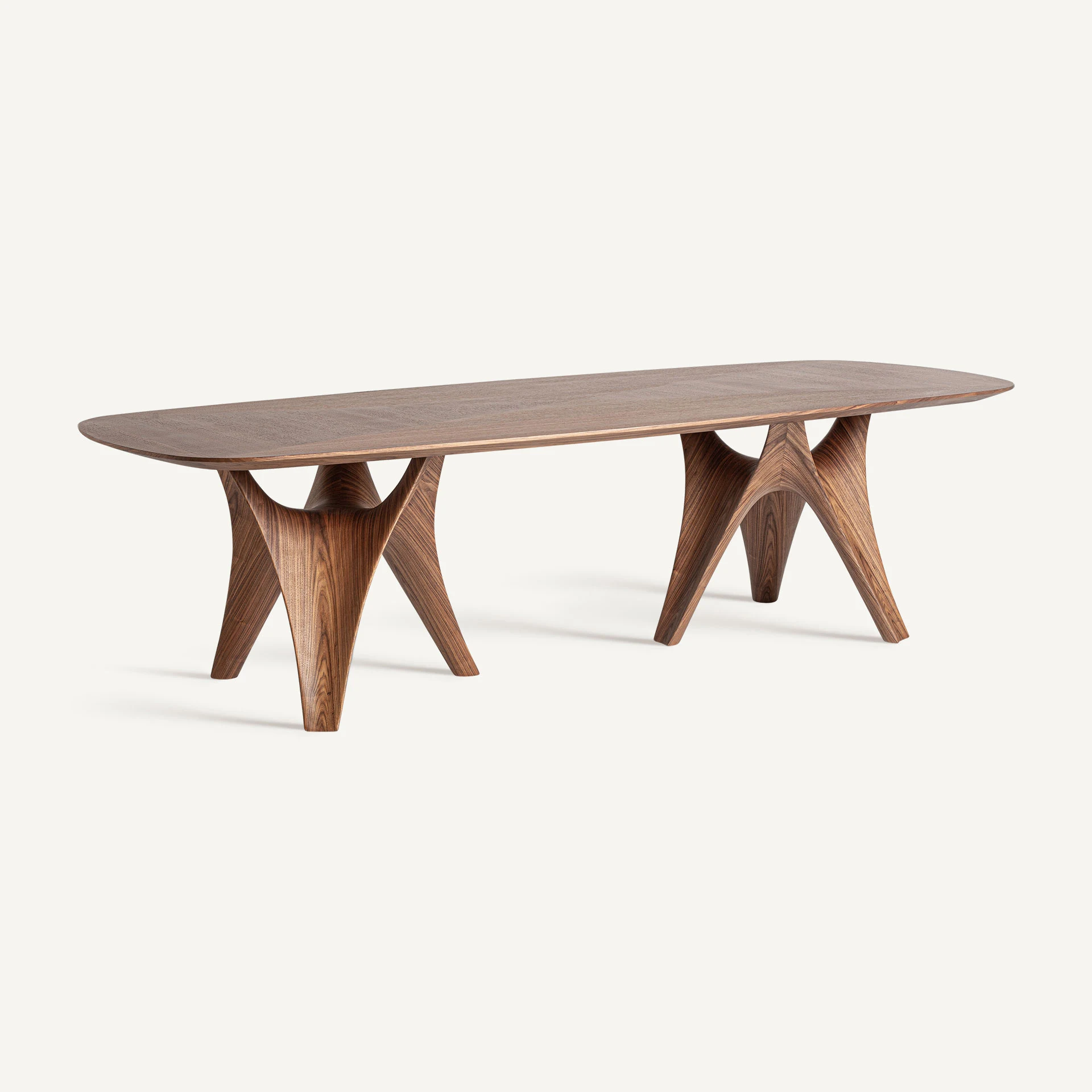 Masa Living din Walnut Veneer, Mdf Wood si Fiberglass, Maro, 280x120x76 cm, Stil Contemporan - VicalHome 36043 [8]