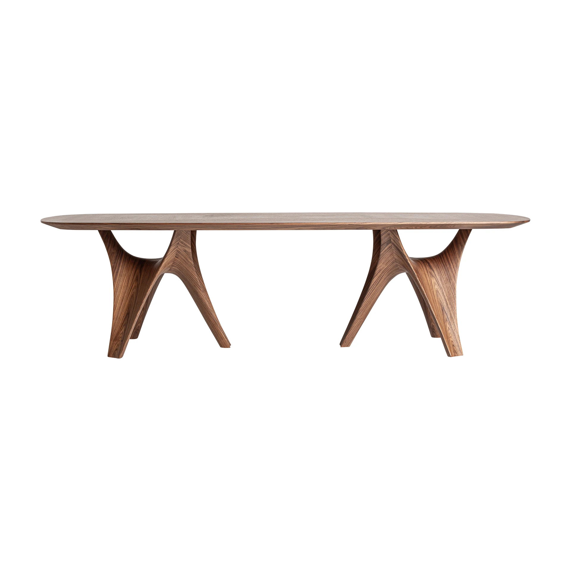 Masa Living din Walnut Veneer, Mdf Wood si Fiberglass, Maro, 280x120x76 cm, Stil Contemporan - VicalHome 36043 [4]
