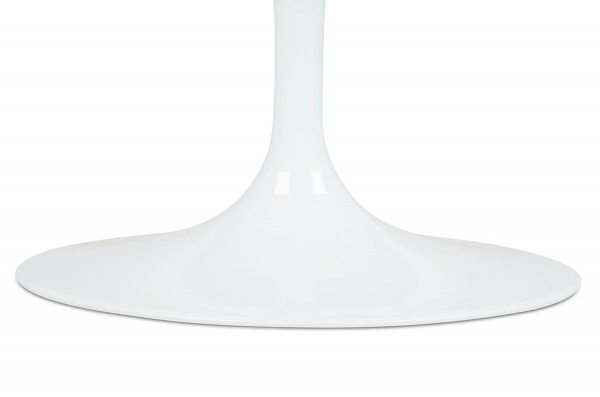 Masa ovala alba extravaganta Leone 200x120 cm, blat alb marmura italiana Bianco Carrara/picior central alb lucios, RT-335V - King [5]