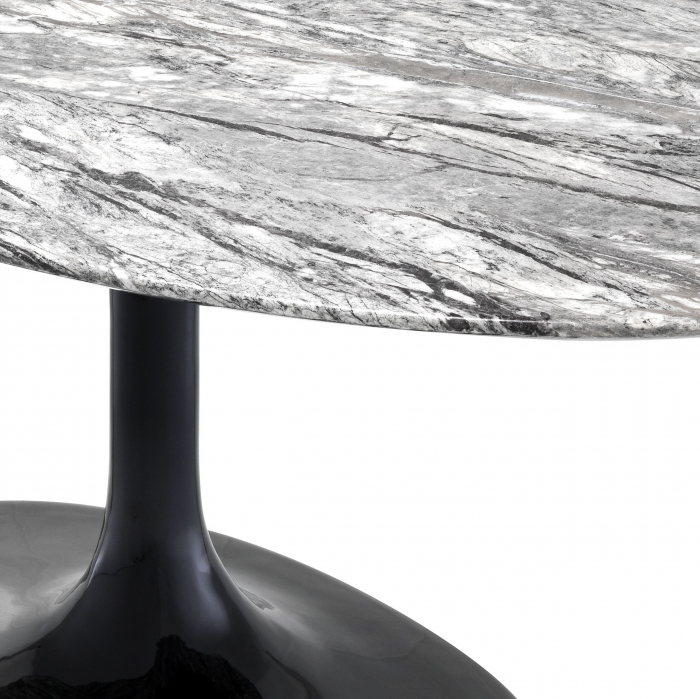 Masa ovala lux marmura gri Solo 170x110 cm picior negru lucios | Eichholtz - 112550 [3]