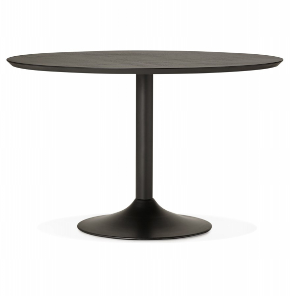 Masa rotunda neagra Paton 120 cm, MDF lemn negru, picior central negru otel, DT00480BL - Kokoon [2]