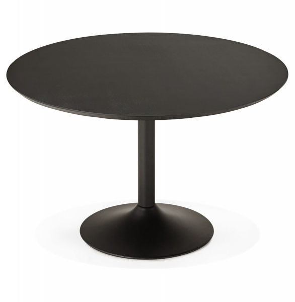 Masa rotunda neagra Paton 120 cm, MDF lemn negru, picior central negru otel, DT00480BL - Kokoon [3]