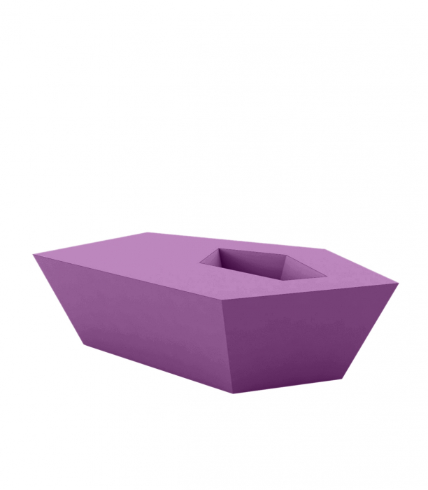Masa pentru sezlong iluminare LED Faz 60x57x22 cm, design modern geometric cu loc frapiera, 54009 - Vondom [13]