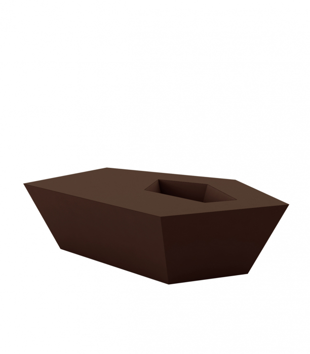 Masa pentru sezlong iluminare LED Faz 60x57x22 cm, design modern geometric cu loc frapiera, 54009 - Vondom [5]