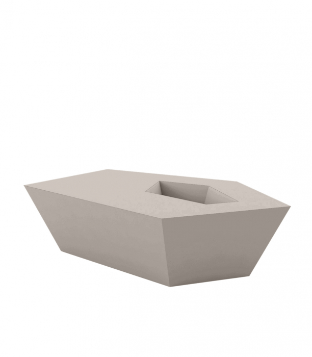 Masa pentru sezlong iluminare LED Faz 60x57x22 cm, design modern geometric cu loc frapiera, 54009 - Vondom [15]