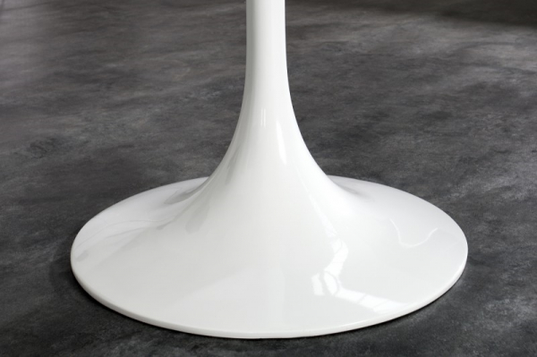 Masa rotunda alb lucios Lisa 100/120 cm, MDF/picior central metalic alb lucios, GT-09R.100 - King [7]
