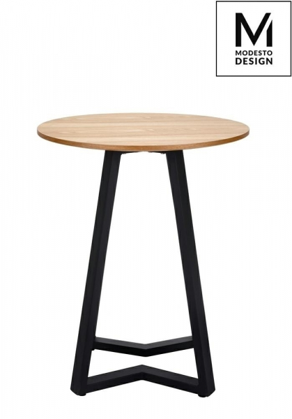 Masa rotunda Claudio 60/80 cm, blat MDF stejar/structura metalica neagra, stil industrial, B-16 - King [2]