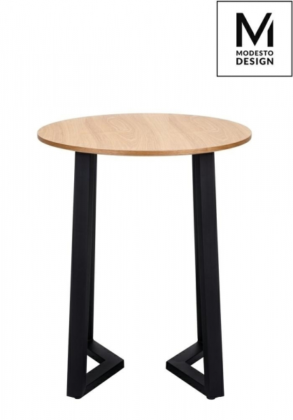 Masa rotunda Claudio 60/80 cm, blat MDF stejar/structura metalica neagra, stil industrial, B-16 - King [3]