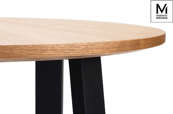 Masa rotunda Claudio 60/80 cm, blat MDF stejar/structura metalica neagra, stil industrial, B-16 - King [5]