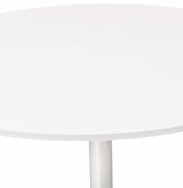 Masa rotunda alba 120 cm Radon, picior central otel crom, pal melaminat, OT00300WH - Kokoon [5]