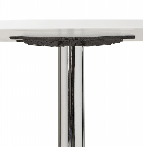 Masa rotunda alba 120 cm Radon, picior central otel crom, pal melaminat, OT00300WH - Kokoon [7]