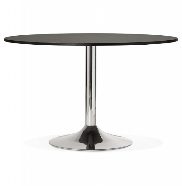 Masa rotunda neagra Radon 120 cm, picior central otel crom, pal melaminat, OT00320BL - Kokoon [2]