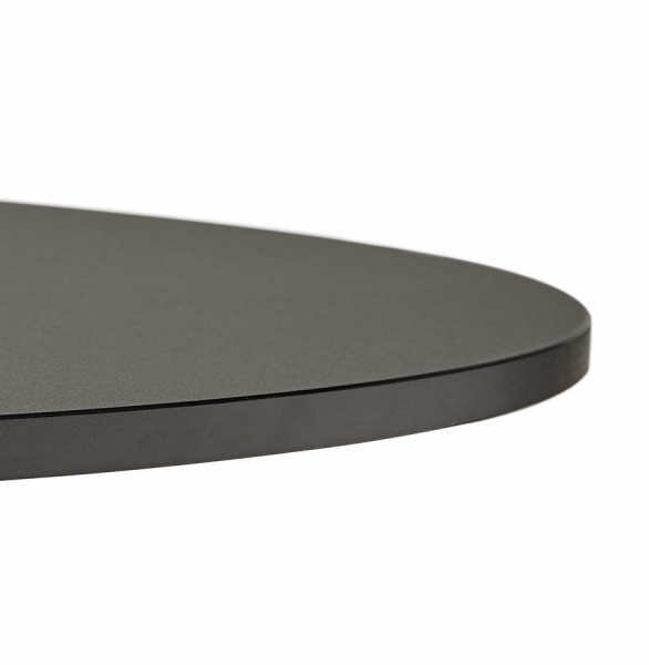 Masa rotunda neagra Radon 120 cm, picior central otel crom, pal melaminat, OT00320BL - Kokoon [6]