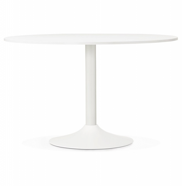 Masa rotunda alba 120 cm Rekon cu picior central alb otel, pal melaminat, OT00260WH - Kokoon [2]