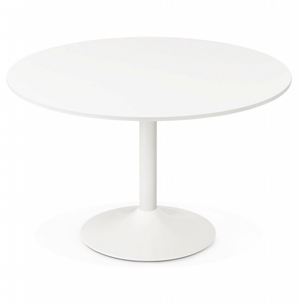 Masa rotunda alba 120 cm Rekon cu picior central alb otel, pal melaminat, OT00260WH - Kokoon [3]