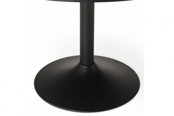Masa living rotunda neagra Rekon 120 cm, picior central negru mat, design modern, OT00280BL - Kokoon [6]